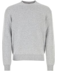 Bottega Veneta - Maglione in misto cashmere stretch grigio melangè - Lyst