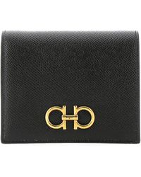 Ferragamo - Ferragamo Gancini Leather Compact French Wallet - Lyst