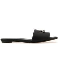 McQueen - Black Leather Slippers - Lyst