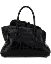 The Attico - Black Leather Mini La Passeggiata Handbag - Lyst