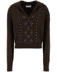 Des Phemmes - Chocolate Nylon Blend Sweater - Lyst