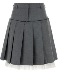GIMAGUAS - Gonna in misto poliestere stretch grigio - Lyst