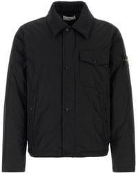 Stone Island - Black Polyester Blend Down Jacket - Lyst