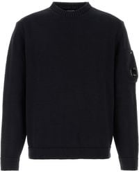 C.P. Company - Maglione in cotone blu notte - Lyst