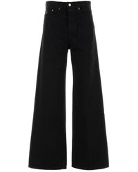 Lois - Black Denim Skater Wide-leg Jeans - Lyst