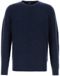 Fedeli - Navy Blue Stretch Wool Blend Sweater - Lyst
