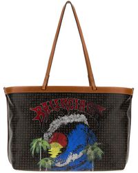Balenciaga - Printed Canvas Medium Select Shopping Bag - Lyst