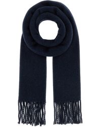 Prada - Sciarpa in misto lana blu - Lyst