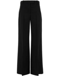 McQueen - Wool Blend Wide-Leg Pant - Lyst