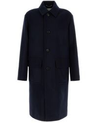 Dries Van Noten - Midnight Blue Wool Blend Randale Coat - Lyst