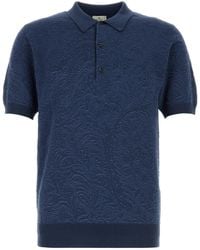 Etro - Blue Cotton Polo Shirt - Lyst