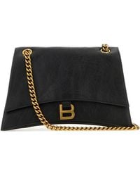 Balenciaga - Borsa a spalla Crush media in pelle nera - Lyst