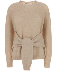 Des Phemmes - Beige Stretch Nylon Blend Sweater - Lyst
