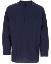 Prada - Camicia oversize in popeline blu navy - Lyst