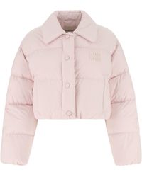 Miu Miu Down Jacket Polyester Down Jacket - Pink