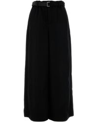 Sacai - Wool Wide-Leg Pant - Lyst