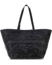 Alexander Wang - Borsa shopping Punch piccola in pelle grigio scuro - Lyst