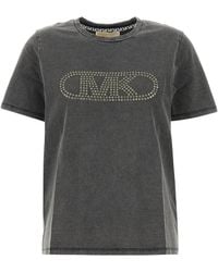 Michael Kors - T-shirt in cotone nero - Lyst