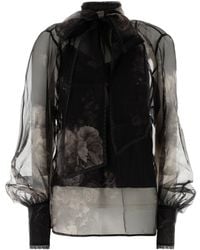 Zimmermann - Blusa Hypnotic in organza stampata - Lyst