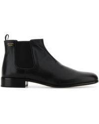 Prada - Stivaletti in pelle nera - Lyst
