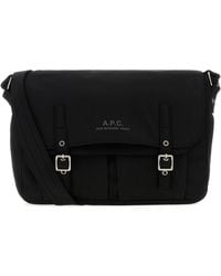 A.P.C. - Black Canvas Messenger Shopping Bag - Lyst