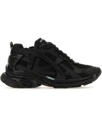 Balenciaga - Black Mesh And Rubber Runner Sneakers - Lyst
