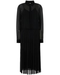 Ami Paris - Pleated Midi Dress - Lyst