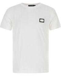 Dolce & Gabbana - T-Shirt With Logo Plaque - Lyst
