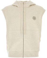 Fendi - Felpa in misto cotone stretch crema mealngè - Lyst