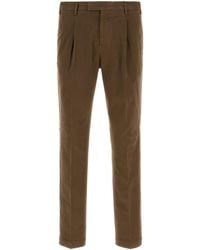 PT Torino - Brown Stretch Cotton Pant - Lyst