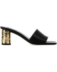 Givenchy - Black Leather Tape Mules - Lyst