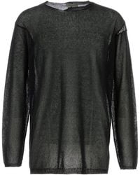 Yohji Yamamoto - Black Cotton And Polyester Sweater - Lyst