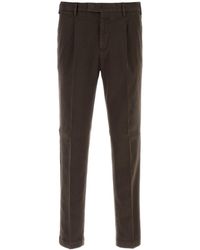 PT Torino - Brown Stretch Cotton Pant - Lyst