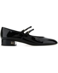 Miu Miu - Scarpe con tacco in pelle nera - Lyst