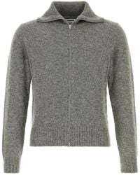 Jil Sander - Grey Wool Blend Cardigan - Lyst