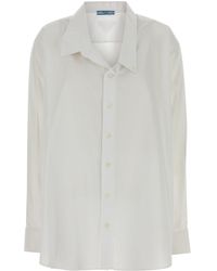 Prada - Camicia oversize in popeline bianco - Lyst