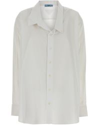Prada - Camicia oversize in popeline bianco - Lyst