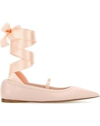 Ferragamo - Salvatore Pastel Leather Carice Ballerinas - Lyst