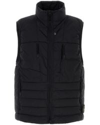 Stone Island - Black Stretch Nylon Down Jacket - Lyst