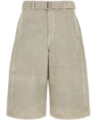 Lemaire - Grey Denim Bermuda Shorts - Lyst