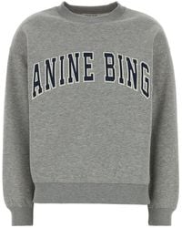 Anine Bing - Melange Grey Cotton Blend Spencer Sweatshirt - Lyst