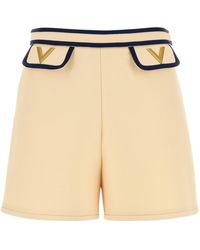 Valentino Garavani - Cream Crepe Shorts - Lyst