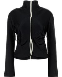 Nanushka - Blusa Domini in raso nero - Lyst