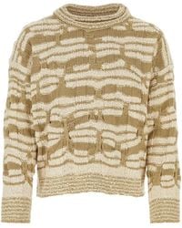 Bottega Veneta - Maglione in misto cotone ricamato - Lyst