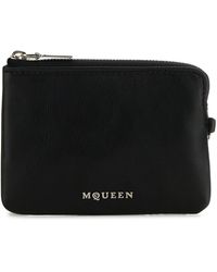McQueen - Portacarte Sling in pelle nera - Lyst