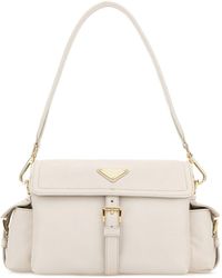 Prada - Borsa a spalla Explore in nappa avorio - Lyst