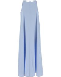 Agnona - Light Blue Poplin Dress - Lyst