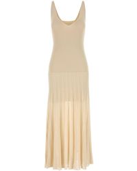 Isabel Marant - Abito Velma in misto cotone stretch sabbia - Lyst