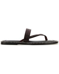 Dries Van Noten - Brown Leather Thong Slippers - Lyst