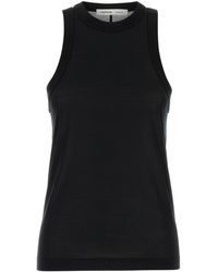 Carven - Canotta in seta nera - Lyst